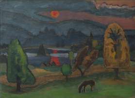 Gabriele Münter, Sol brumoso en el lago Staffelsee, 1931