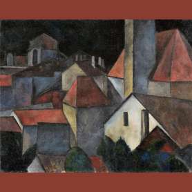 Alexander Kanoldt, paisaje urbano de Klausen, 1912