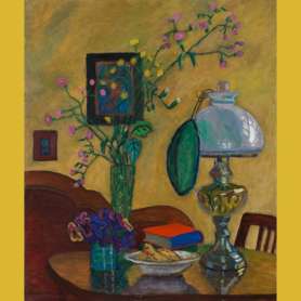 Gabriele Münter, naturaleza muerta con un libro rojo, años 40