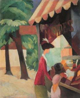 August Macke, Frente a la sombrerería, 1913