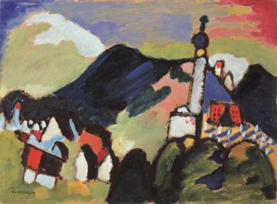 Wassily Kandinsky, Estudio para Murnau con la Iglesia II, 1910