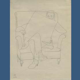 Gabriele Münter, hombre leyendo un periódico, 1926