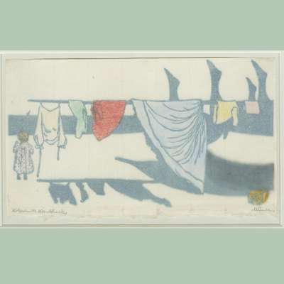 Gabriele Münter, lavandería en la playa, 1907/08