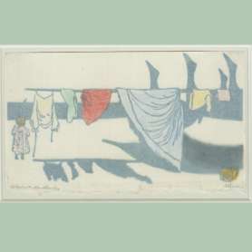 Gabriele Münter, lavandería en la playa, 1907/08